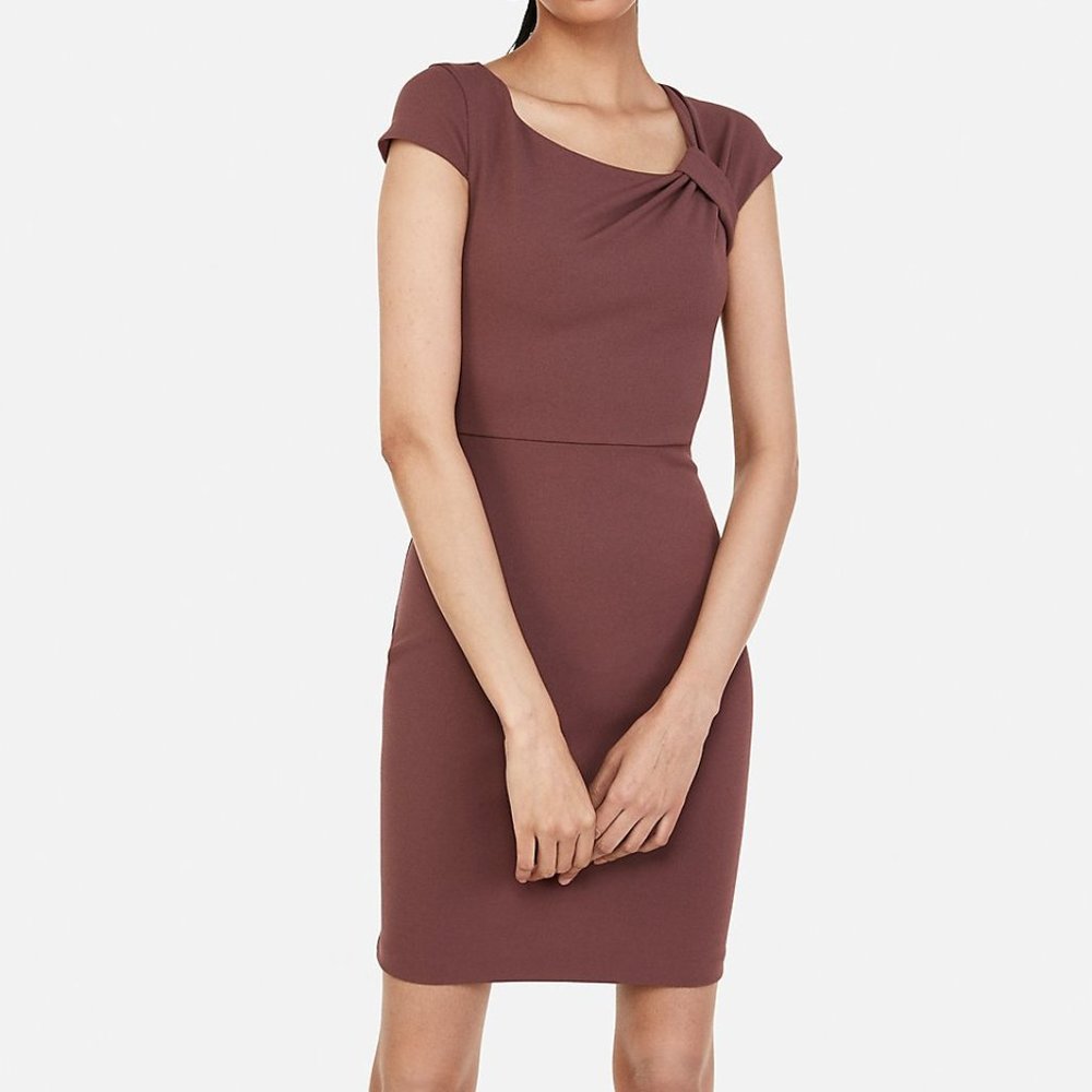 SALE Express Ruched Shoulder Dress